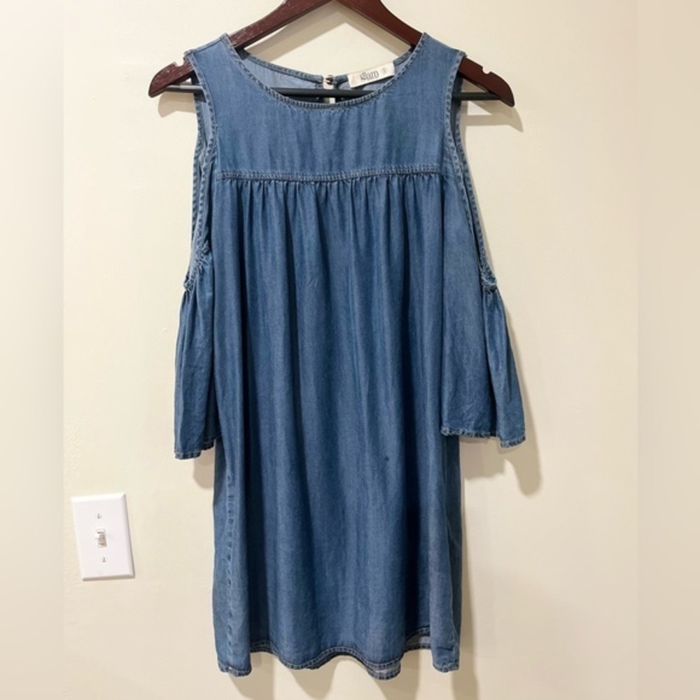 Soft Denim Open Sleeve Tunic